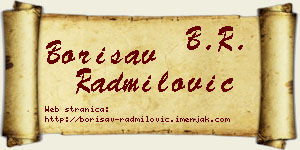 Borisav Radmilović vizit kartica